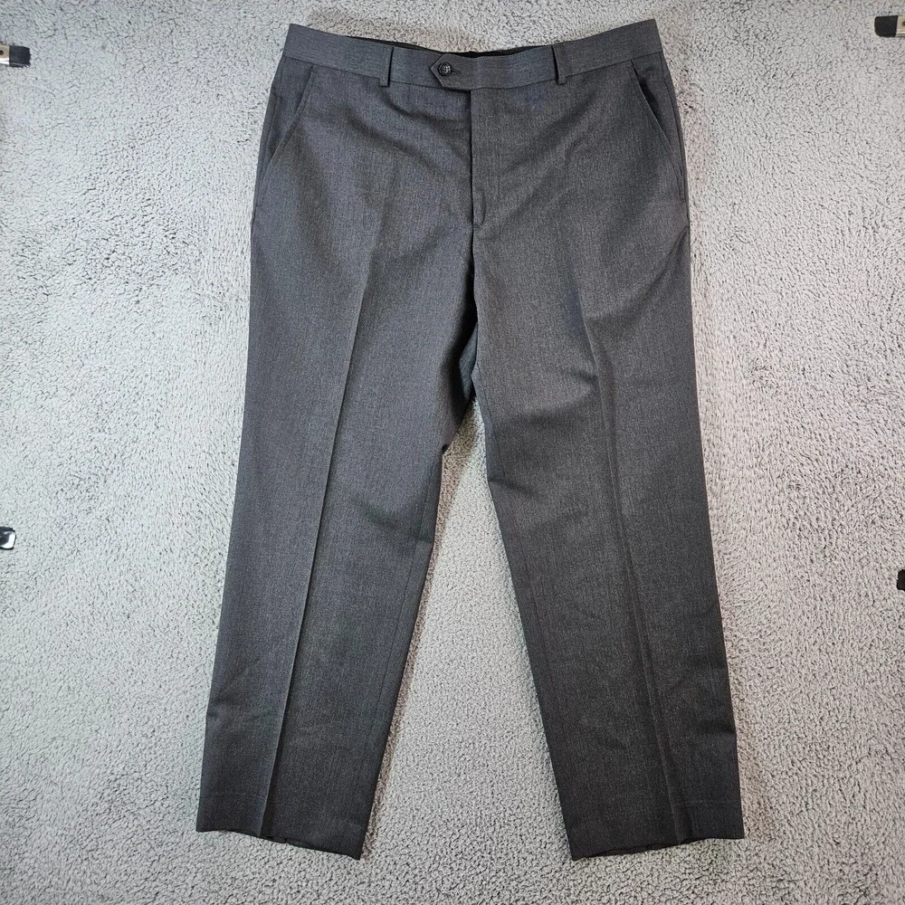Stafford 2PCs Suit Blazer Men 42L Pants 38x29 Classic‎ Fit Wool Blend Gray